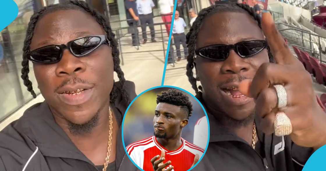 Photos of Stonebwoy and Kudus. Photos of Stonebwoy and Kudus.