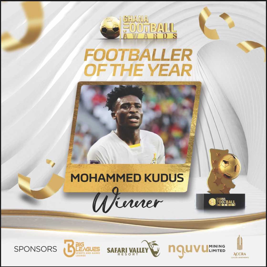 Mohammed Kudus, Ghana Footballer of the Year Awards Mohammed Kudus, Ghana Footballer of the Year Awards