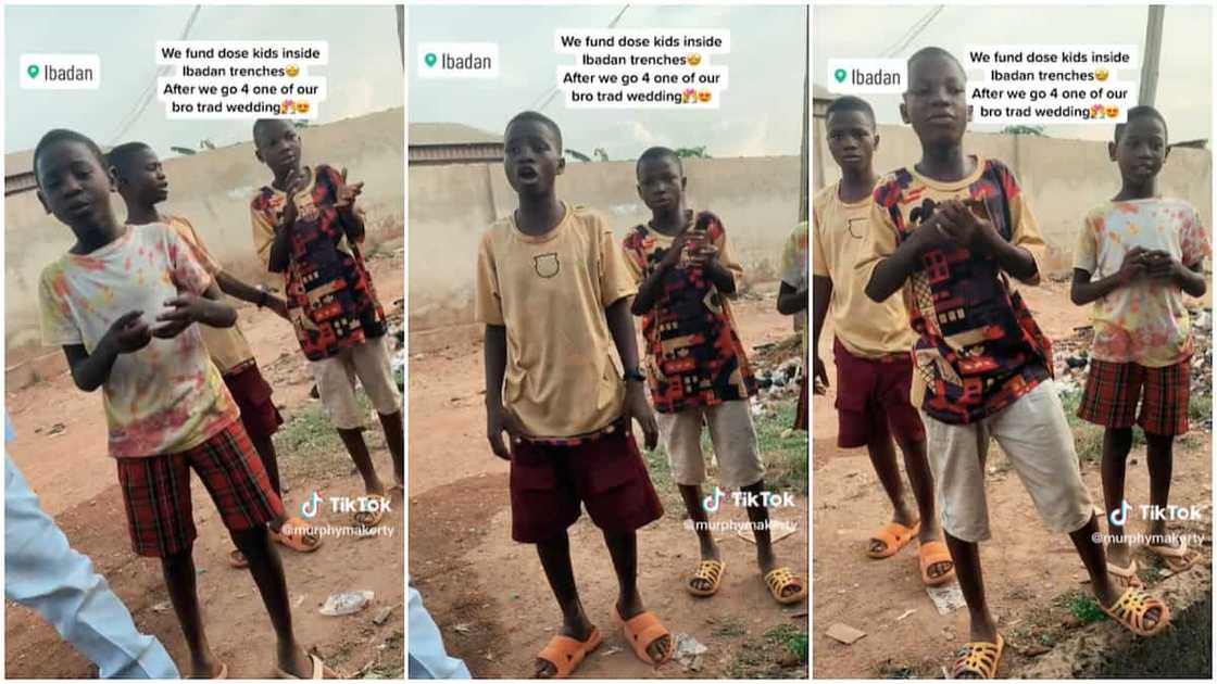 Three kids singing/the kids sang and clapped. Three kids singing/the kids sang and clapped.