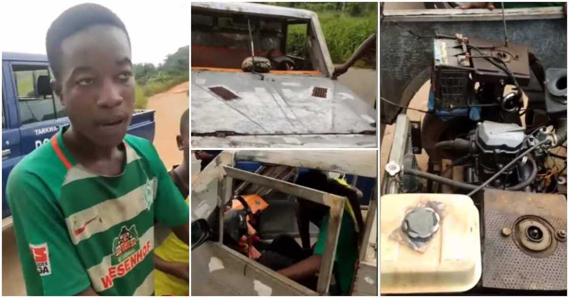 Boy builds a car Boy builds a car