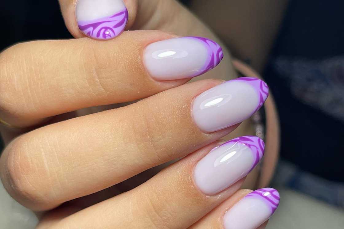 French manicure ideas with colour