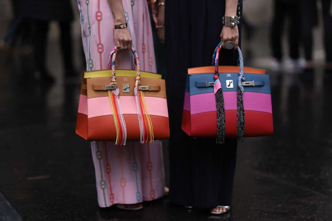 Sunset and sunrise colourful Hermes Birkin bags.