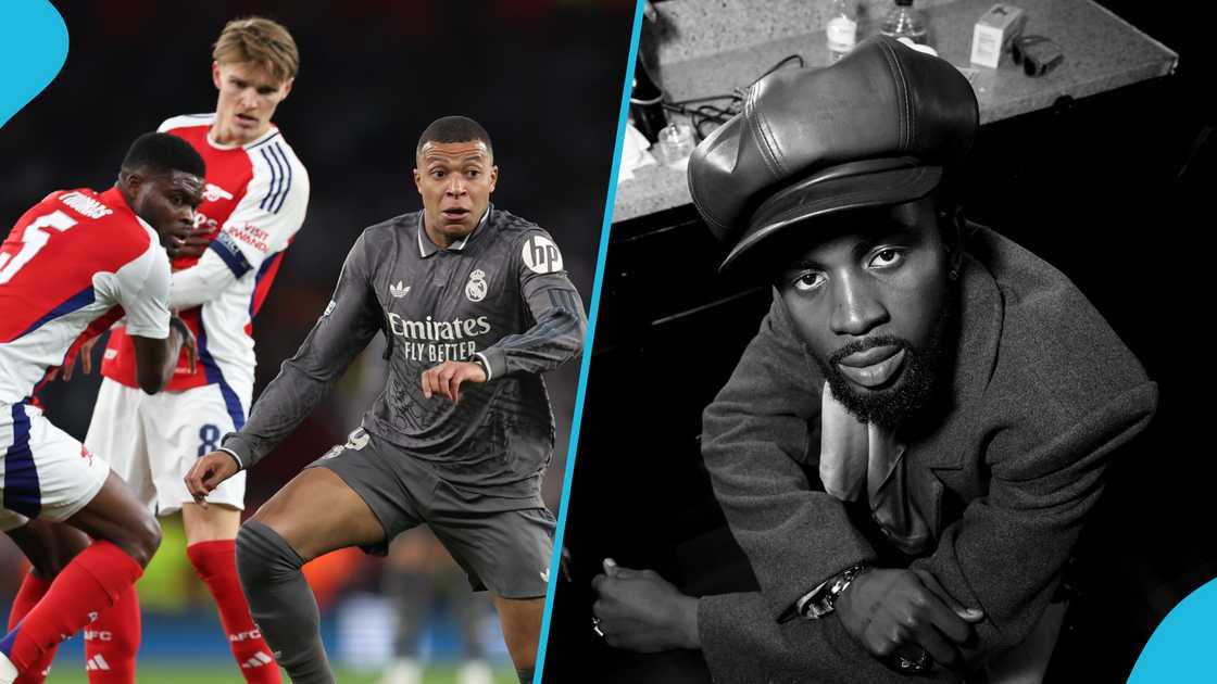 Real Madrid, Arsenal, UCL quarterfinals, Emirates Stadium, Black Sherif, Where Dem Boyz song, Iron Boy album Real Madrid, Arsenal, UCL quarterfinals, Emirates Stadium, Black Sherif, Where Dem Boyz song, Iron Boy album