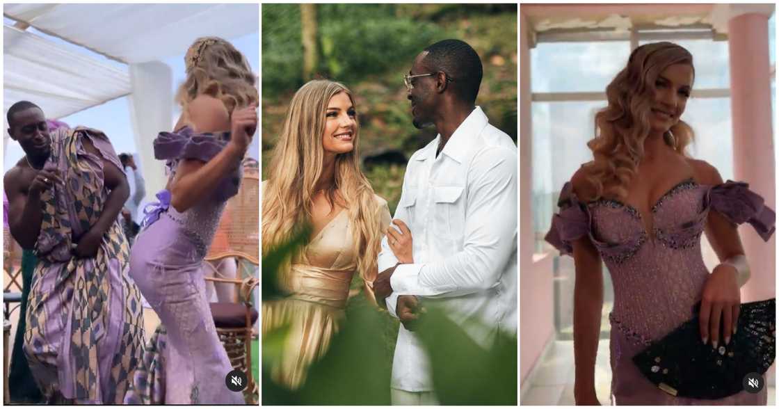 Bride from Netherlands rocks kente. Bride from Netherlands rocks kente.