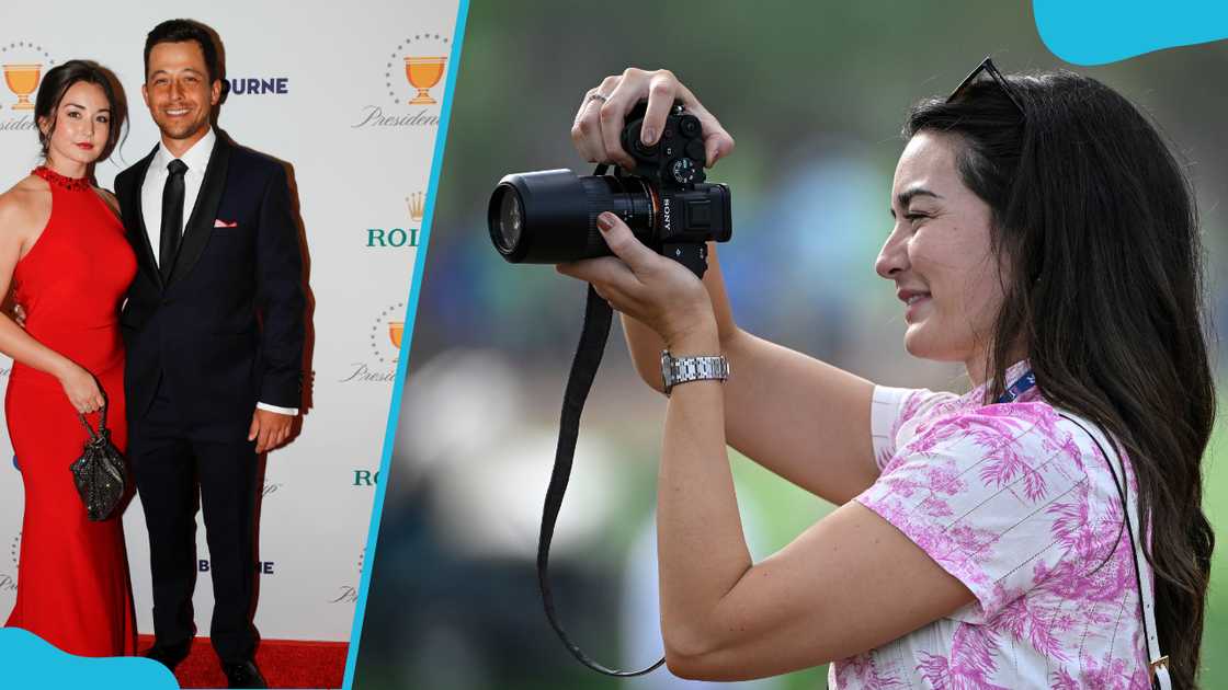 Xander Schauffele and Maya Lowewalk the red carpet. Maya Lowe takes photos Xander Schauffele and Maya Lowewalk the red carpet. Maya Lowe takes photos