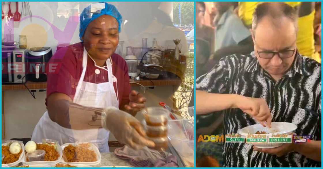 White man enjoys Chef Faila's jollof White man enjoys Chef Faila's jollof