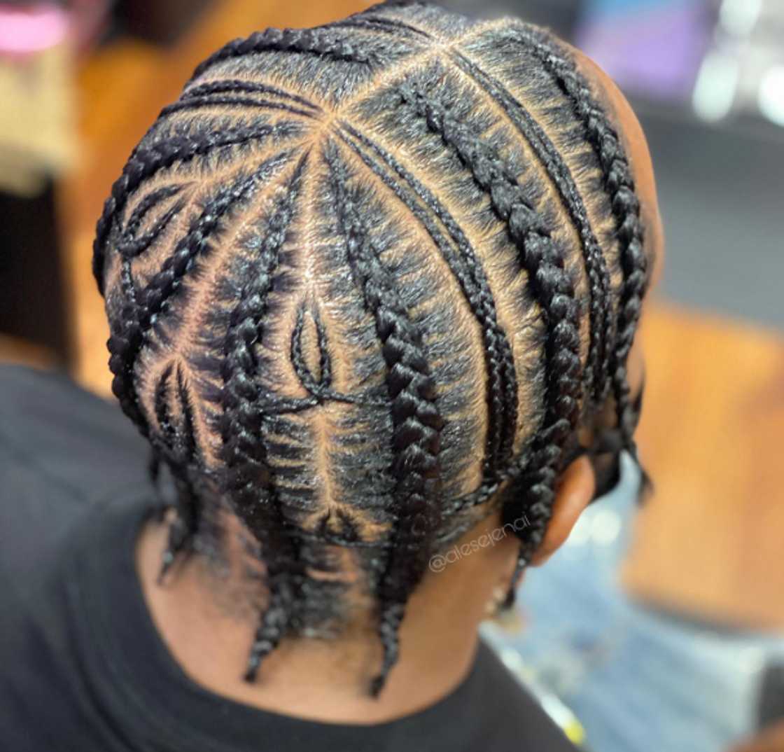 Classic Pop Smoke braids with cornrows