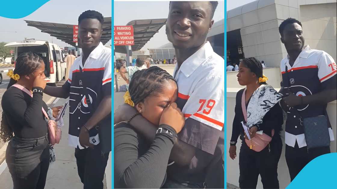 Ghanaian couple, Husband and wife, Travel abroad, love, relationship, distance relationship, Canada-bound, Crying girlfriend. Ghanaian couple, Husband and wife, Travel abroad, love, relationship, distance relationship, Canada-bound, Crying girlfriend.