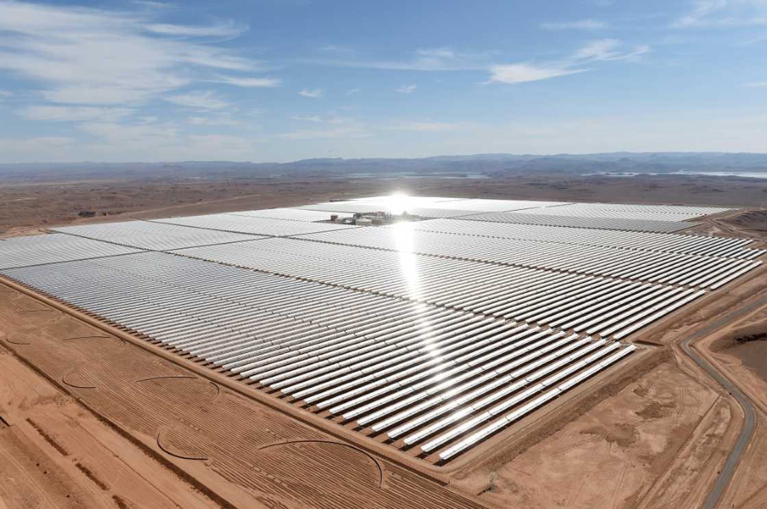 An aerial view of solar mirrors at the Noor 1 Concentrated Solar Power plant outside the town of Ouarzazate. Morocco has already bet heavily on clean energy