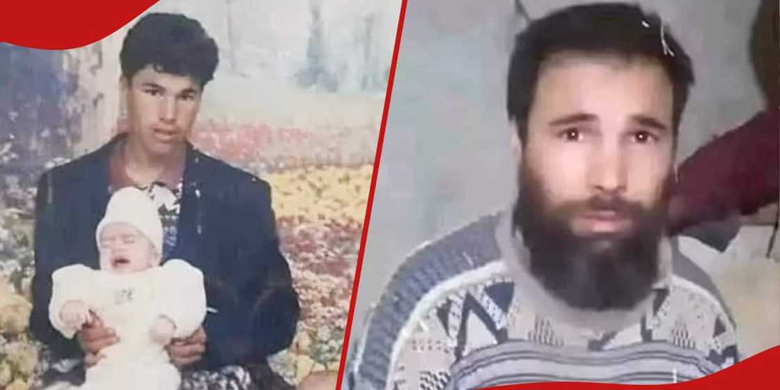 Collage showing before and after photos of Omar Bin Omran. Collage showing before and after photos of Omar Bin Omran.