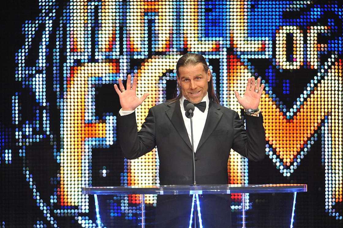 Shawn Michaels giving a speech at the WWE Hall Of Fame Induction Ceremony at the Philips Arena Shawn Michaels giving a speech at the WWE Hall Of Fame Induction Ceremony at the Philips Arena