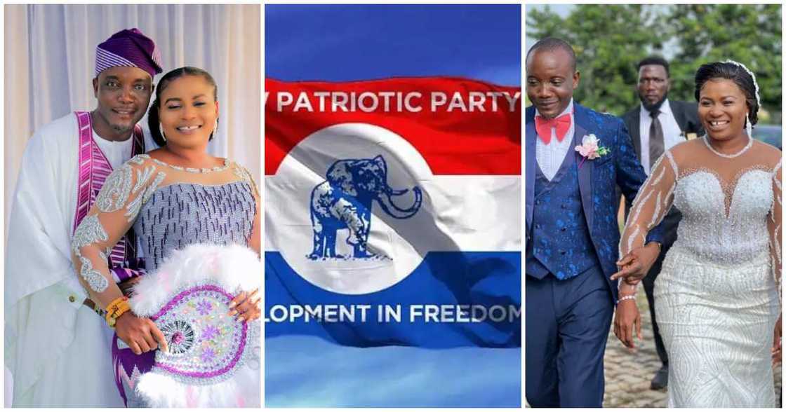 The Volta Regional NPP Secretary Pope Yao Yevoo has tied the know with his ‘sweetheart’ Deputy Women’s Organiser, Lebene Cate Gbeti, in a lavish ceremony The Volta Regional NPP Secretary Pope Yao Yevoo has tied the know with his ‘sweetheart’ Deputy Women’s Organiser, Lebene Cate Gbeti, in a lavish ceremony