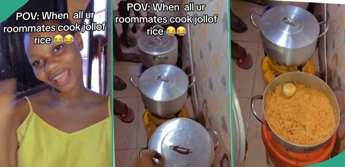 Students show off jollof rice.