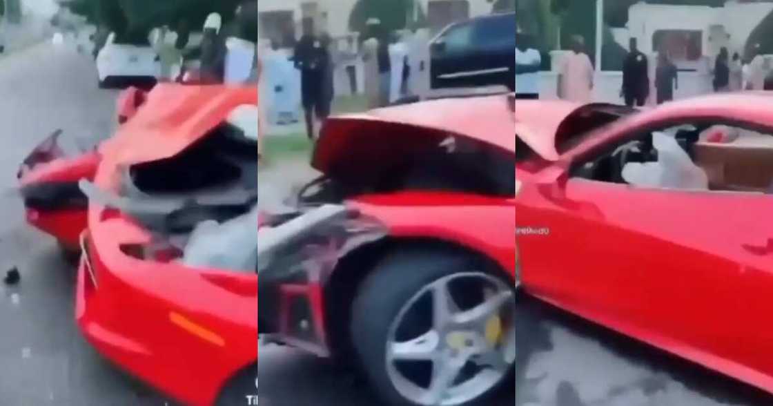 GH man in big trouble as he crashes Ferrari car he rented just to impress his friends GH man in big trouble as he crashes Ferrari car he rented just to impress his friends