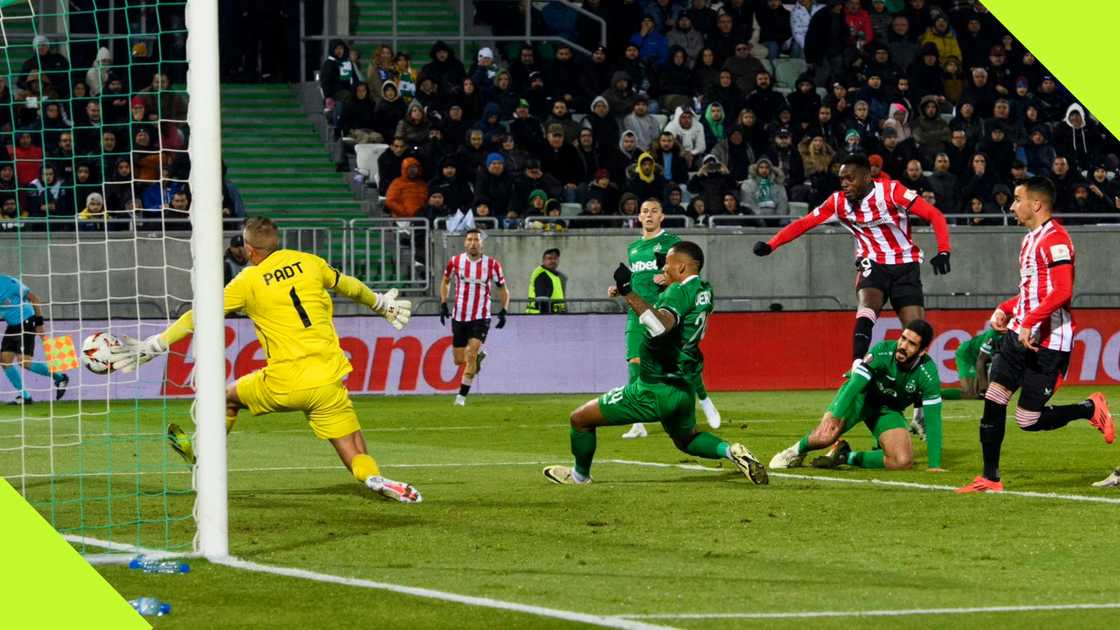 Inaki Williams scores in Athletic Bilbao's win over Ludogorets.