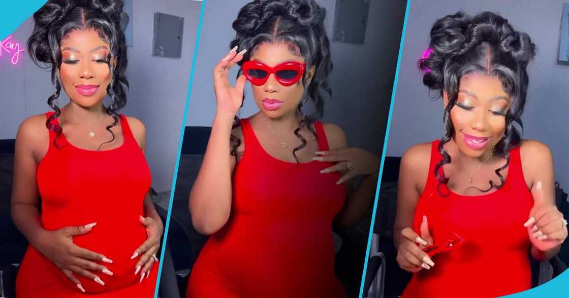Selly Galley in red bodycon dress Selly Galley in red bodycon dress