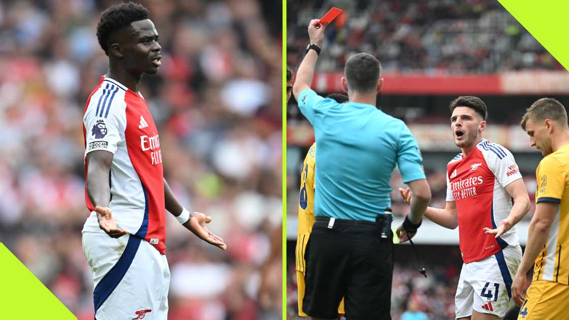 Bukayo Saka and Mikel Arteta want consistent officiating after Declan Rice's red card in Arsenal vs Brighton Bukayo Saka and Mikel Arteta want consistent officiating after Declan Rice's red card in Arsenal vs Brighton