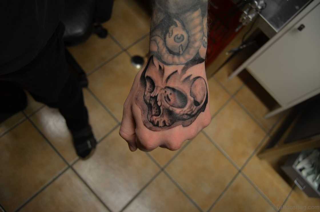 skeleton hand tattoo