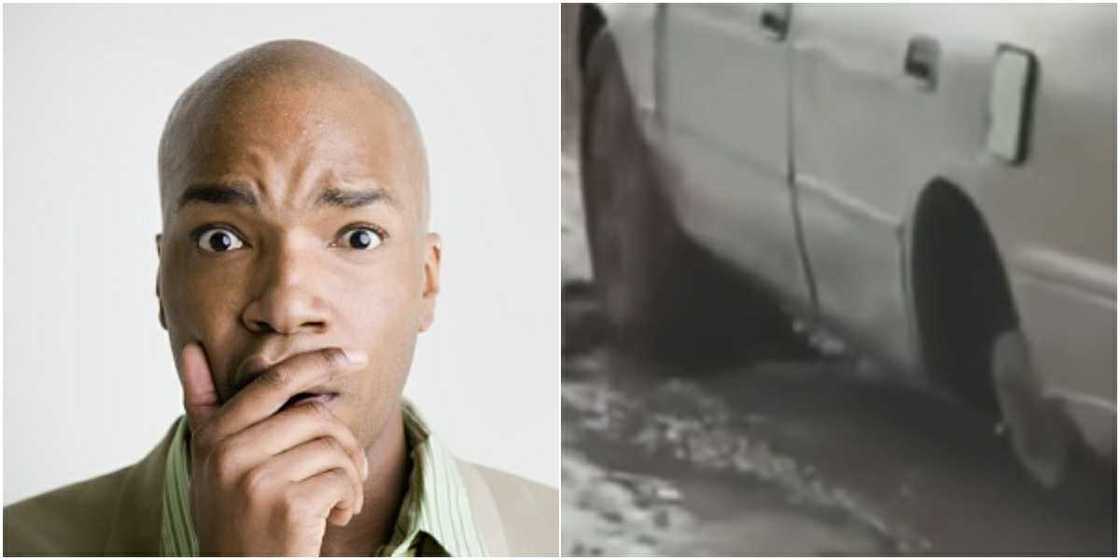 Toyota Camry with 3 tyres seen in town Toyota Camry with 3 tyres seen in town