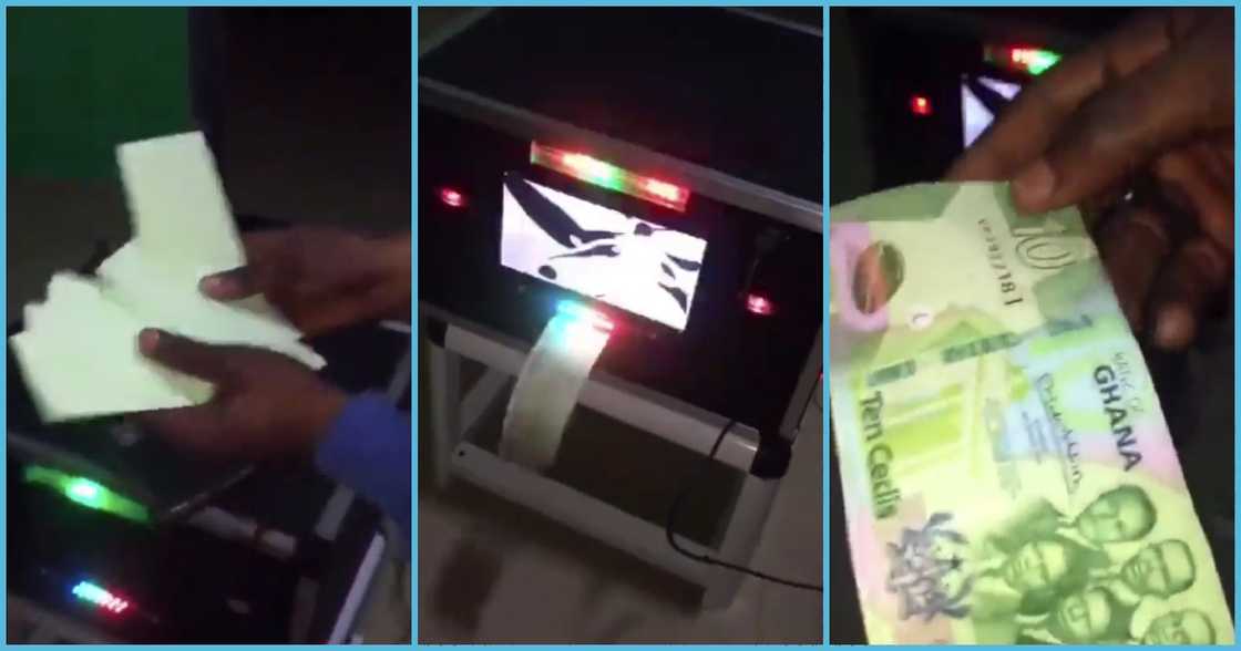 Man printing cedi notes Man printing cedi notes