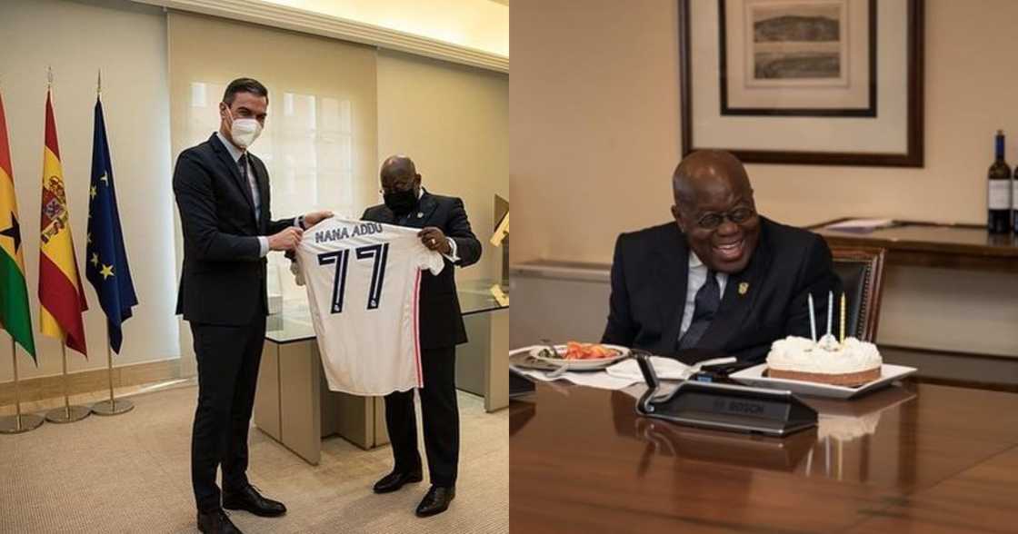 Akufo-Addo Receives Customised Real Madrid As He Celebrates 77th Birthday In Spain Akufo-Addo Receives Customised Real Madrid As He Celebrates 77th Birthday In Spain