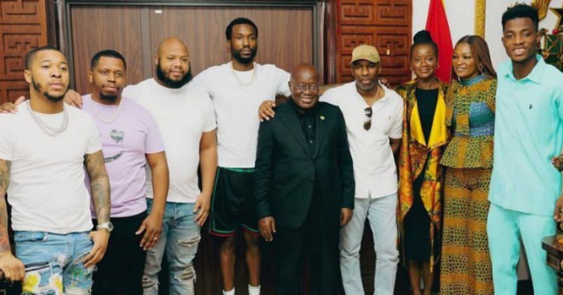 US rapper Meek Mill meets Akufo-Addo.