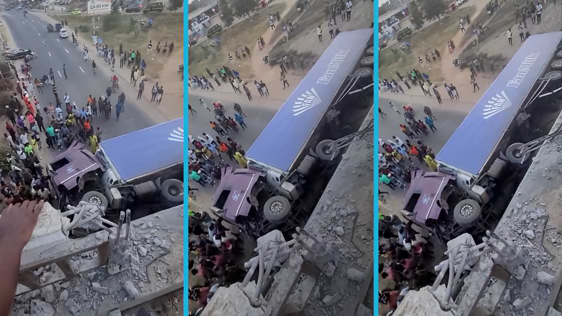 Fan Milk truck, Fan Milk, Achimota Overhead, Accident Fan Milk truck, Fan Milk, Achimota Overhead, Accident