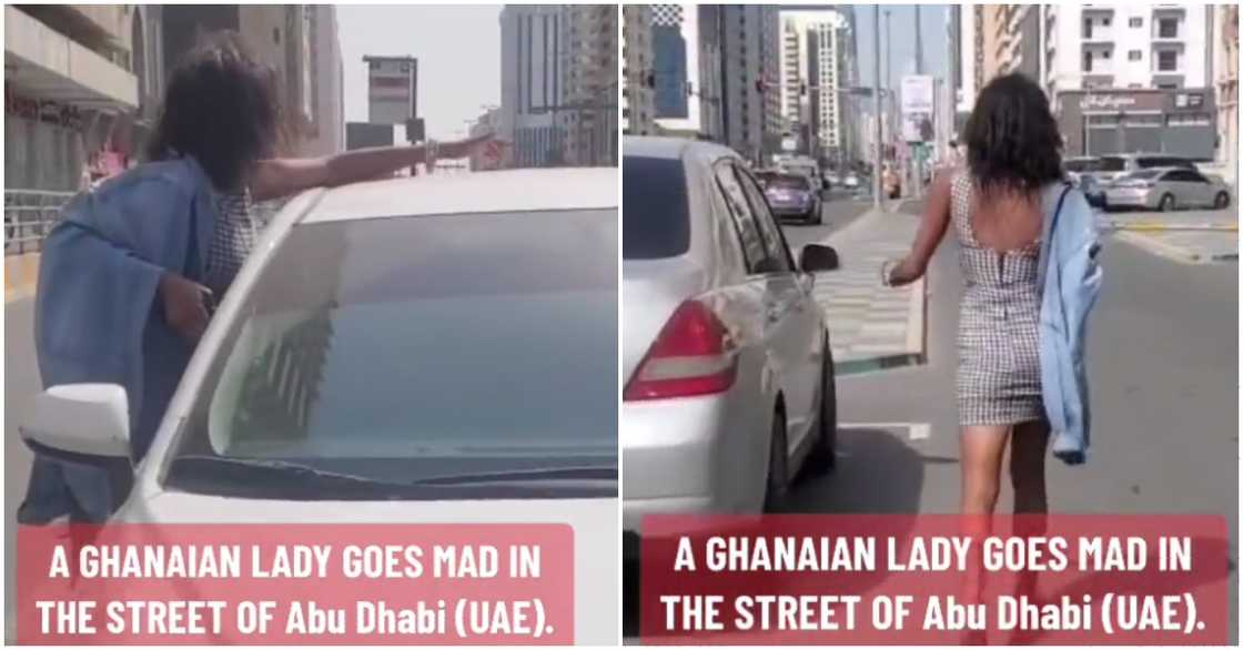 Ghanaian lady on Abu Dhabi street Ghanaian lady on Abu Dhabi street
