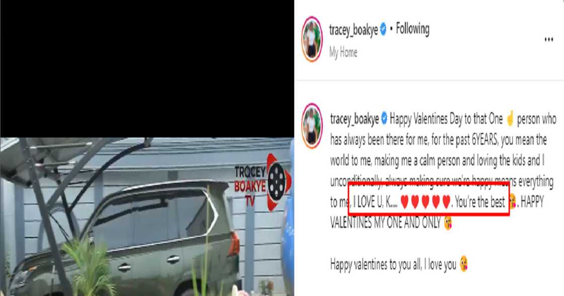Tracey Boakye Wishes Lover K Happy Valentine After Ayisha Modi Mentioned Kwaku Oteng as her baby daddy