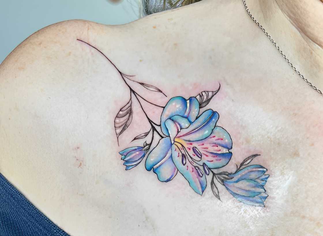 Alstroemeria flower tattoo