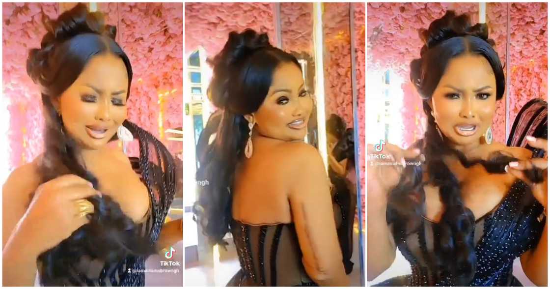 Nana Ama McBrown in a black gown Nana Ama McBrown in a black gown