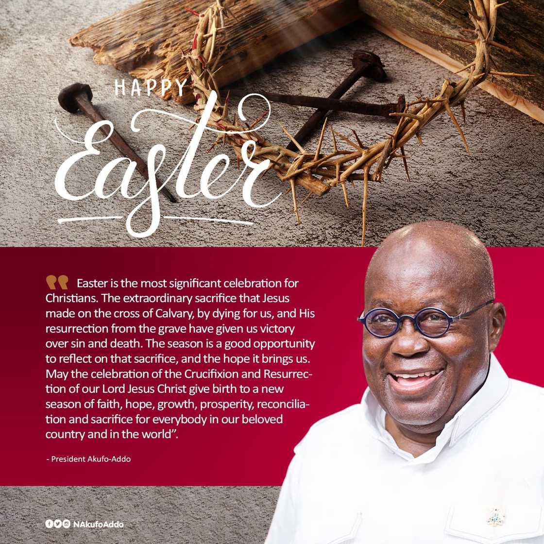 Akufo-Addo's Easter message. Akufo-Addo's Easter message.