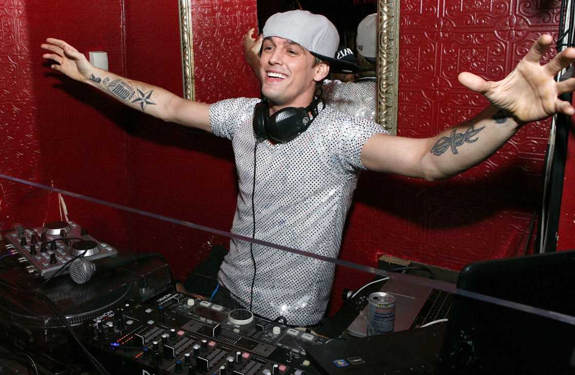 Aaron carter during a concert Aaron carter during a concert