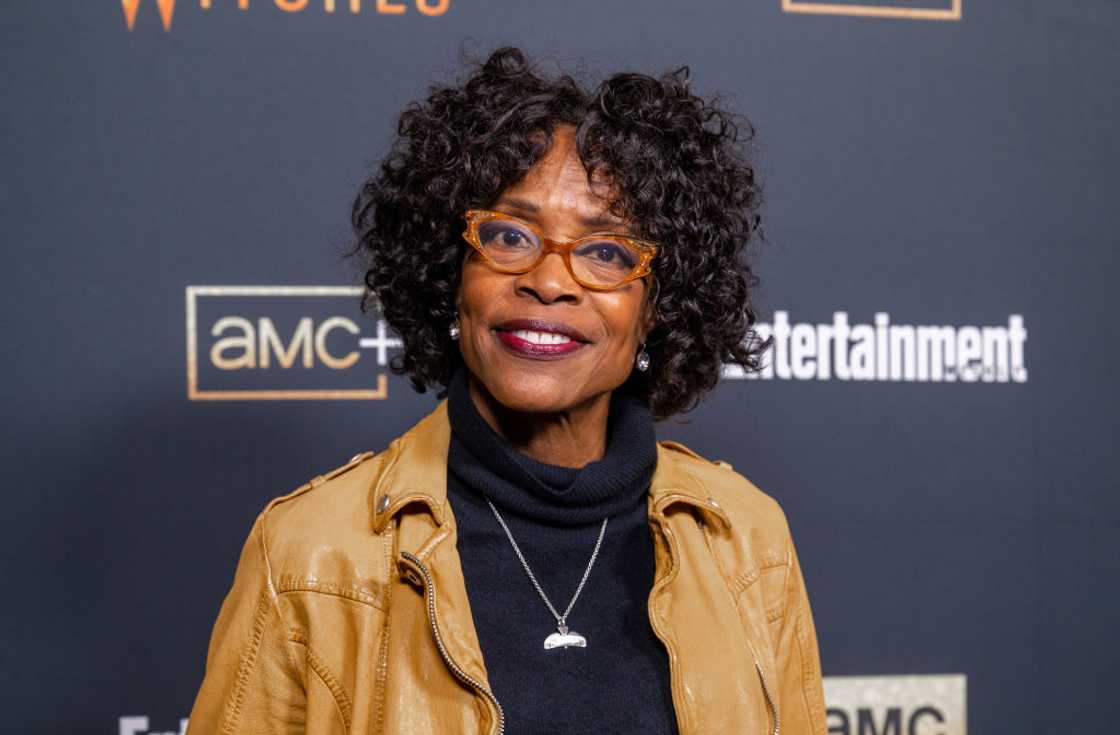 Actress Charlayne Woodardin a brown leather jacket Actress Charlayne Woodardin a brown leather jacket