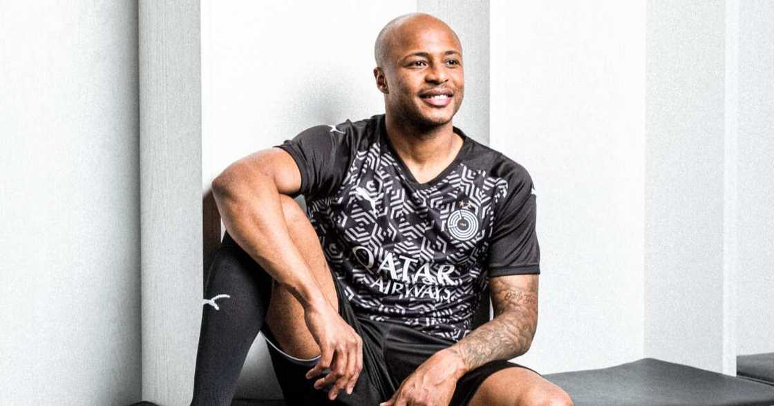 Andre Ayew in new Al Sadd jersey. SOURCE: Twitter/ @AlsaddSC