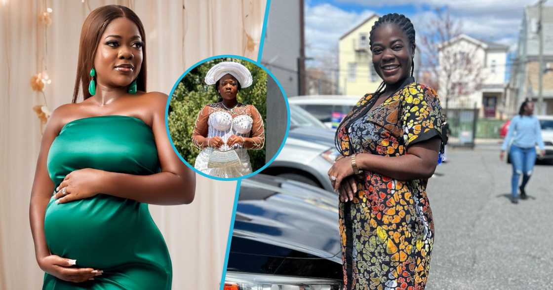 Ghanaian TikToker Asantewaa has worn a fabulous outfit for her son's dedication in the US. Ghanaian TikToker Asantewaa has worn a fabulous outfit for her son's dedication in the US.