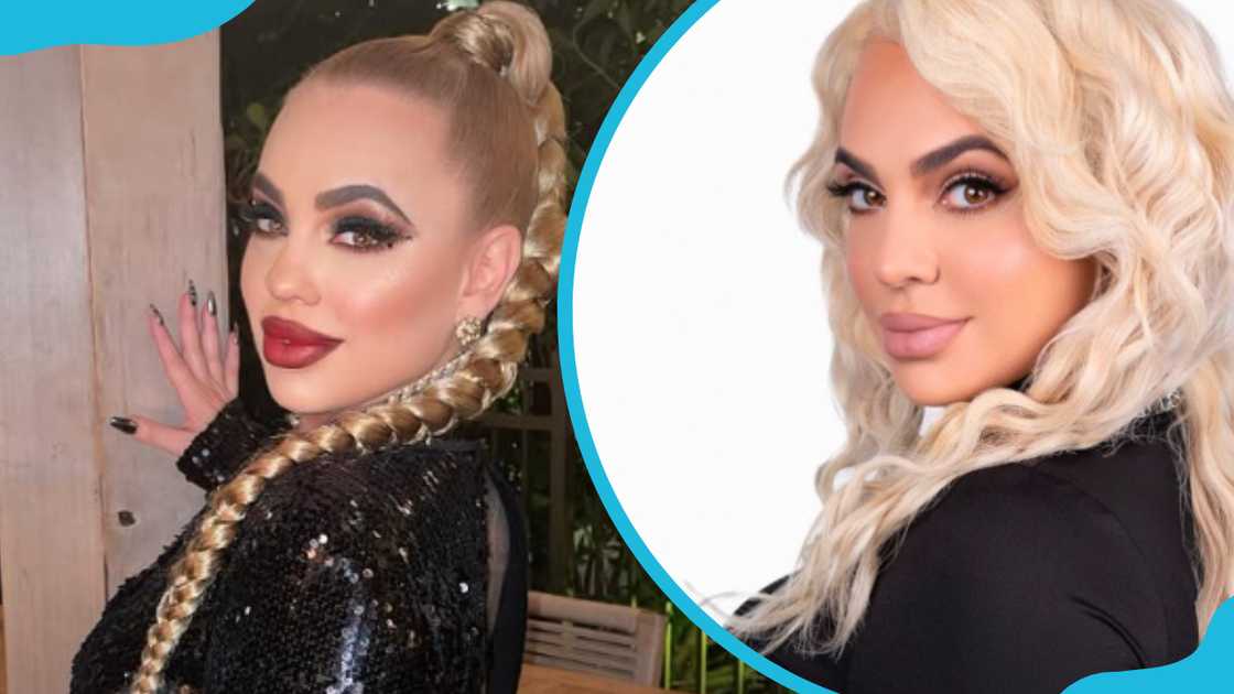 Marie Arellano in black dresses and blonde hair Marie Arellano in black dresses and blonde hair