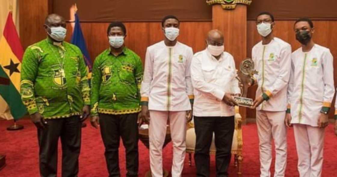 Prempeh College presents NSMQ2021 trophy to Akufo-Addo Prempeh College presents NSMQ2021 trophy to Akufo-Addo