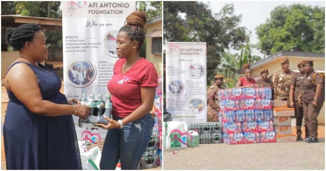 Afi Antonio making donations at Nsawam Female Prison Afi Antonio making donations at Nsawam Female Prison