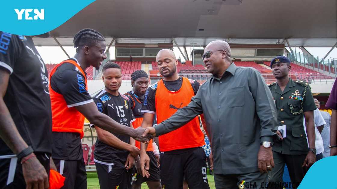 John Mahama visits Black Stars. John Mahama visits Black Stars.