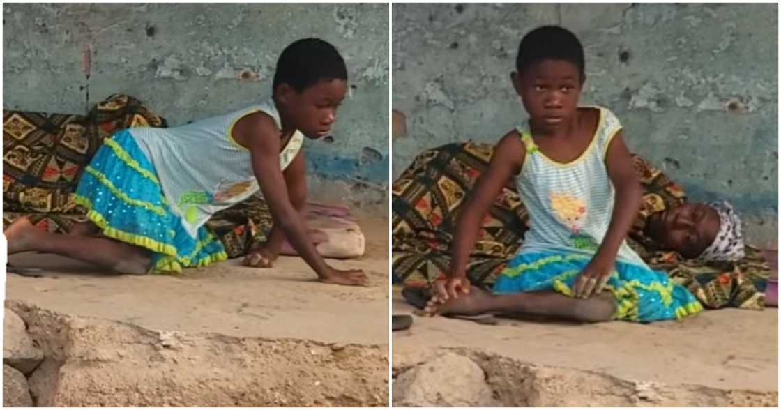 Ghanaian girl who has been crawling all her life. Ghanaian girl who has been crawling all her life.
