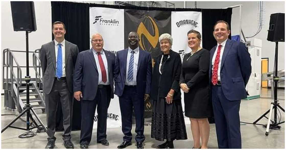 Founder of Niche Cocoa, Edmund Poku, poses with American business counterparts Founder of Niche Cocoa, Edmund Poku, poses with American business counterparts