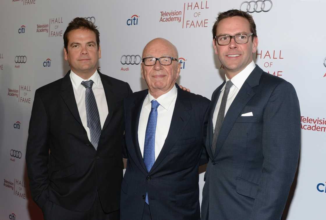 Lachlan Murdoch, Rupert Murdoch and James Murdoch shown in March 2014 Lachlan Murdoch, Rupert Murdoch and James Murdoch shown in March 2014