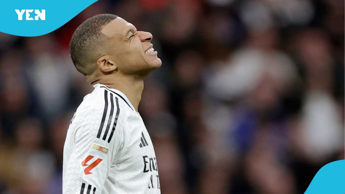 Kylian Mbappé risks being suspended for Real Madrid's Champions League tie against Arsenal in April. Photo by Soccrates Images. Kylian Mbappé risks being suspended for Real Madrid's Champions League tie against Arsenal in April. Photo by Soccrates Images.