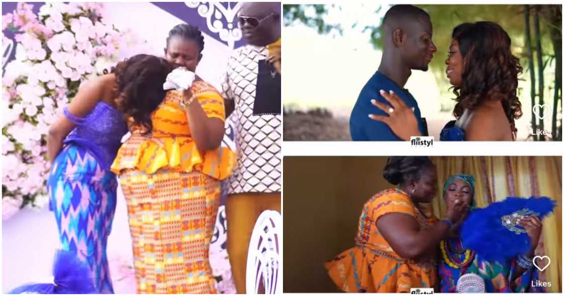 Overly Emotional Mother Cries As She Advices Pretty Bride To Respect Husband; Dumbfounded Groom Watches