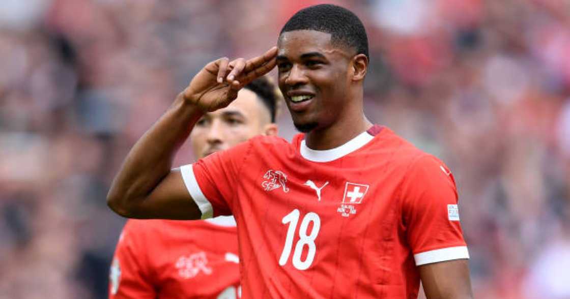 Kwadwo Duah scores for Switzerland. Kwadwo Duah scores for Switzerland.
