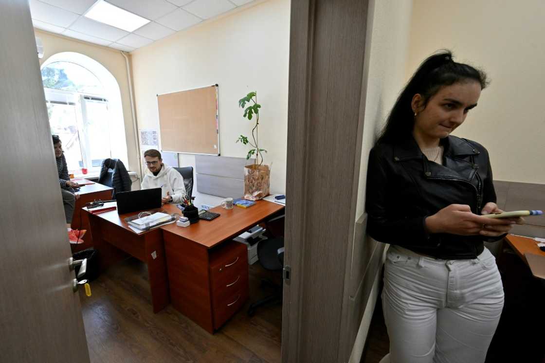 Staff of Ukraine's Center for Civil Liberties at their office in Kyiv