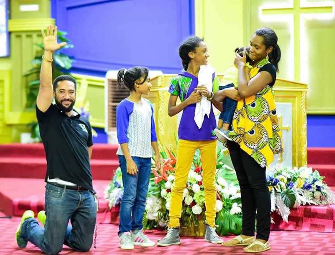 Majid Michel's wife and children Majid Michel's wife and children
