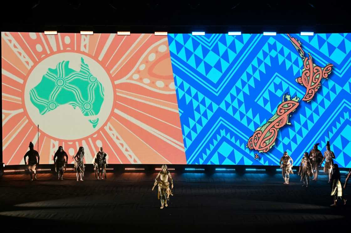 Performers take part in the opening of the football draw ceremony for the World Cup Performers take part in the opening of the football draw ceremony for the World Cup