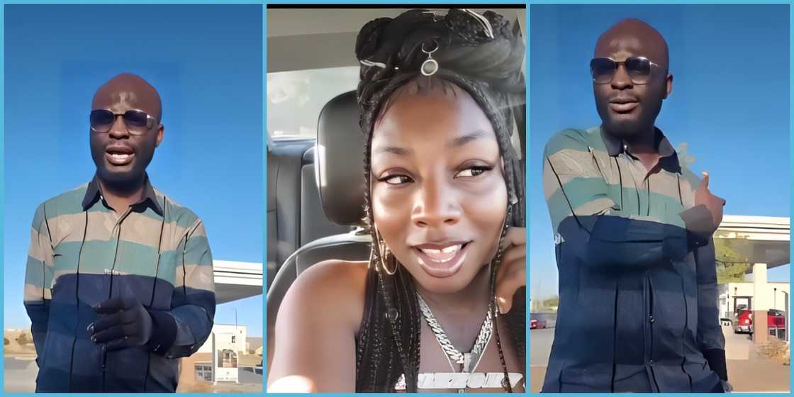 The Ghanaian man tells the lady he has taken $20 from her missing wallet as his reward for returning it. The Ghanaian man tells the lady he has taken $20 from her missing wallet as his reward for returning it.